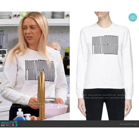 PROENZA SCHOULER PSWL GRAPHIC PRINT COTTON SWEATSHIRT - Picture 1 of 10